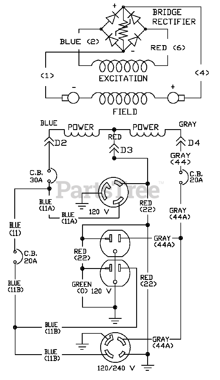 Generac 1669-0 - Generac 5,000 Watt Portable Generator Wiring Schematic