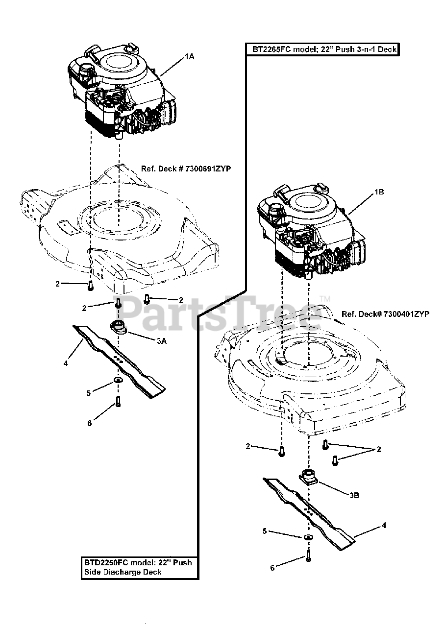 Brute BT 2265 FC (7800323) Brute 22" WalkBehind Mower, Canada (2008) Engine and Blade