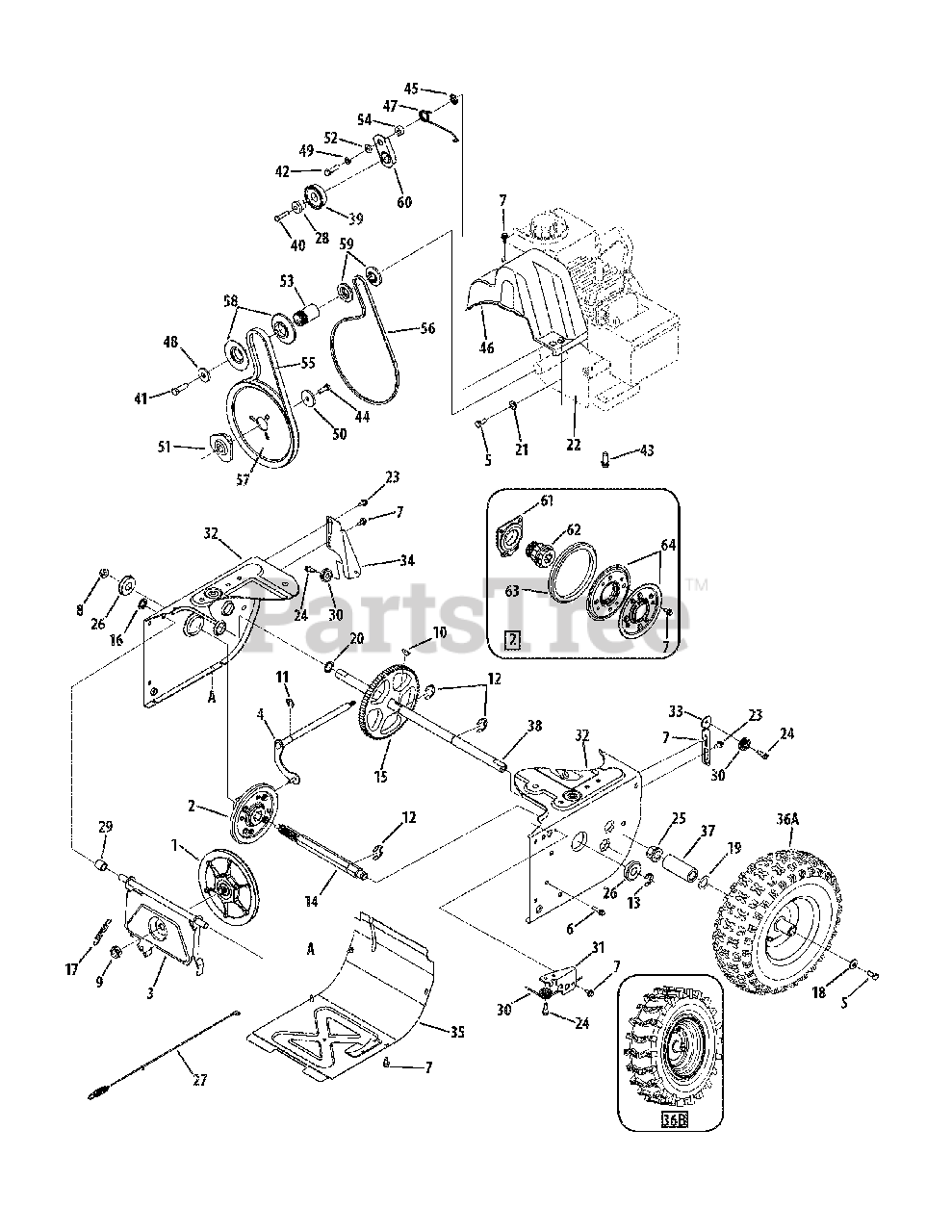 MTD 31AE6GFF795 - MTD Pro Snow Thrower (2007) Drive System Parts Lookup