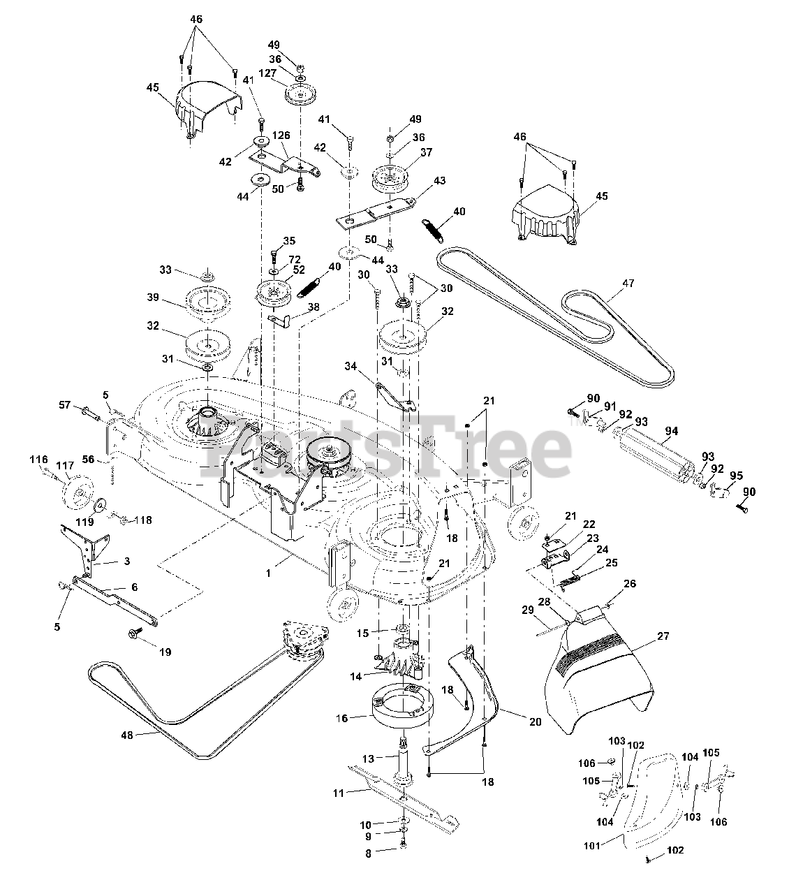 Husqvarna 46 Inch Mower Deck Diagram