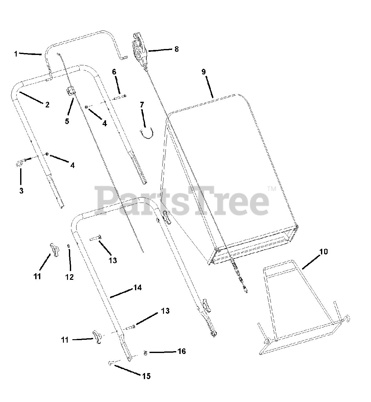 Brute BTP 2265 HW (7800267) Brute 22" WalkBehind Mower (2008) Handle