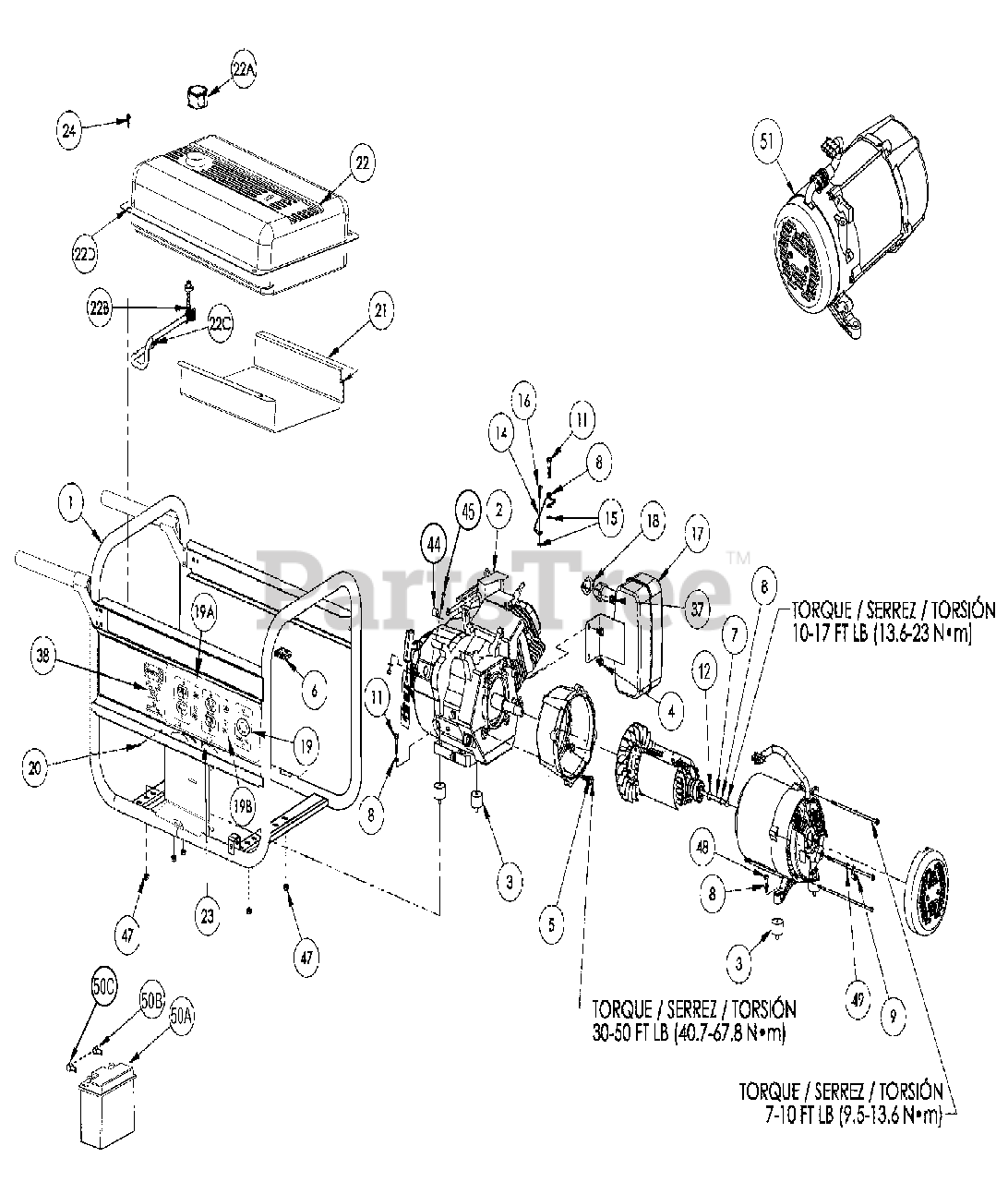 Black Max BM 10700 Black Max 7000 Watt Generator General Assembly