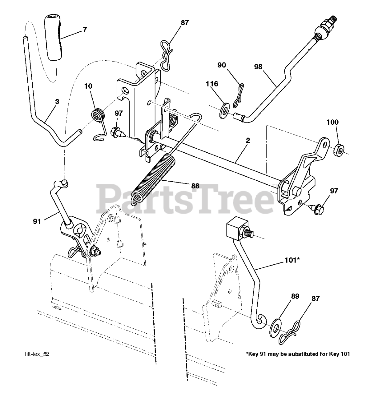 Husqvarna YTH 22V46 960450062 00 Husqvarna 46 Yard Tractor 2017 06 MOWER LIFT DECK LIFT Parts Lookup with Diagrams PartsTree