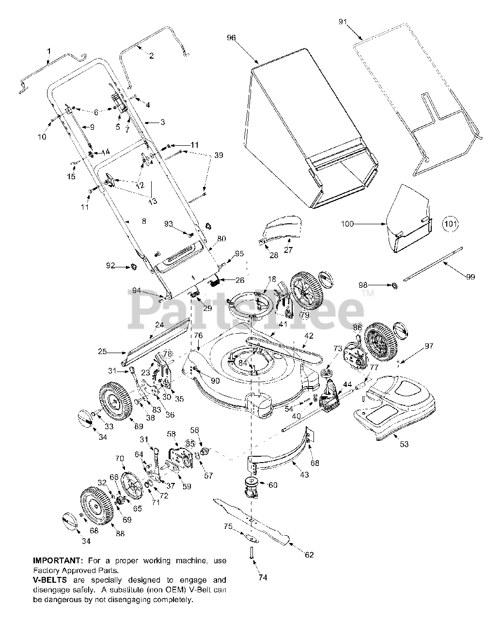 Bolens 12A446T163 Bolens WalkBehind Mower (2003) General Assembly