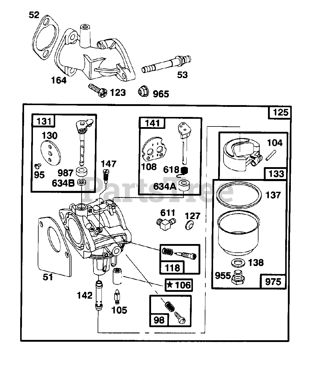 Craftsman lt1000 carburetor diagram clearance