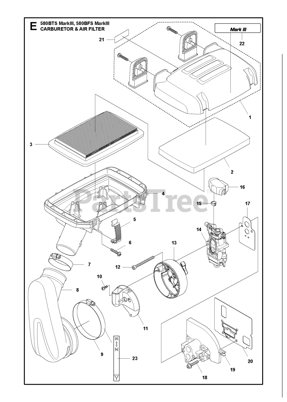 Husqvarna 580 BFS/BTS Mark III Husqvarna Backpack Blower CARBURETOR