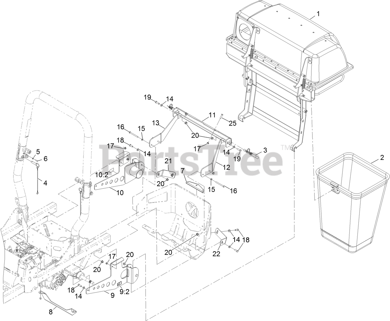 Exmark 1266954 Exmark Ultra Vac Bagger for Radius Mower, Heavy Duty