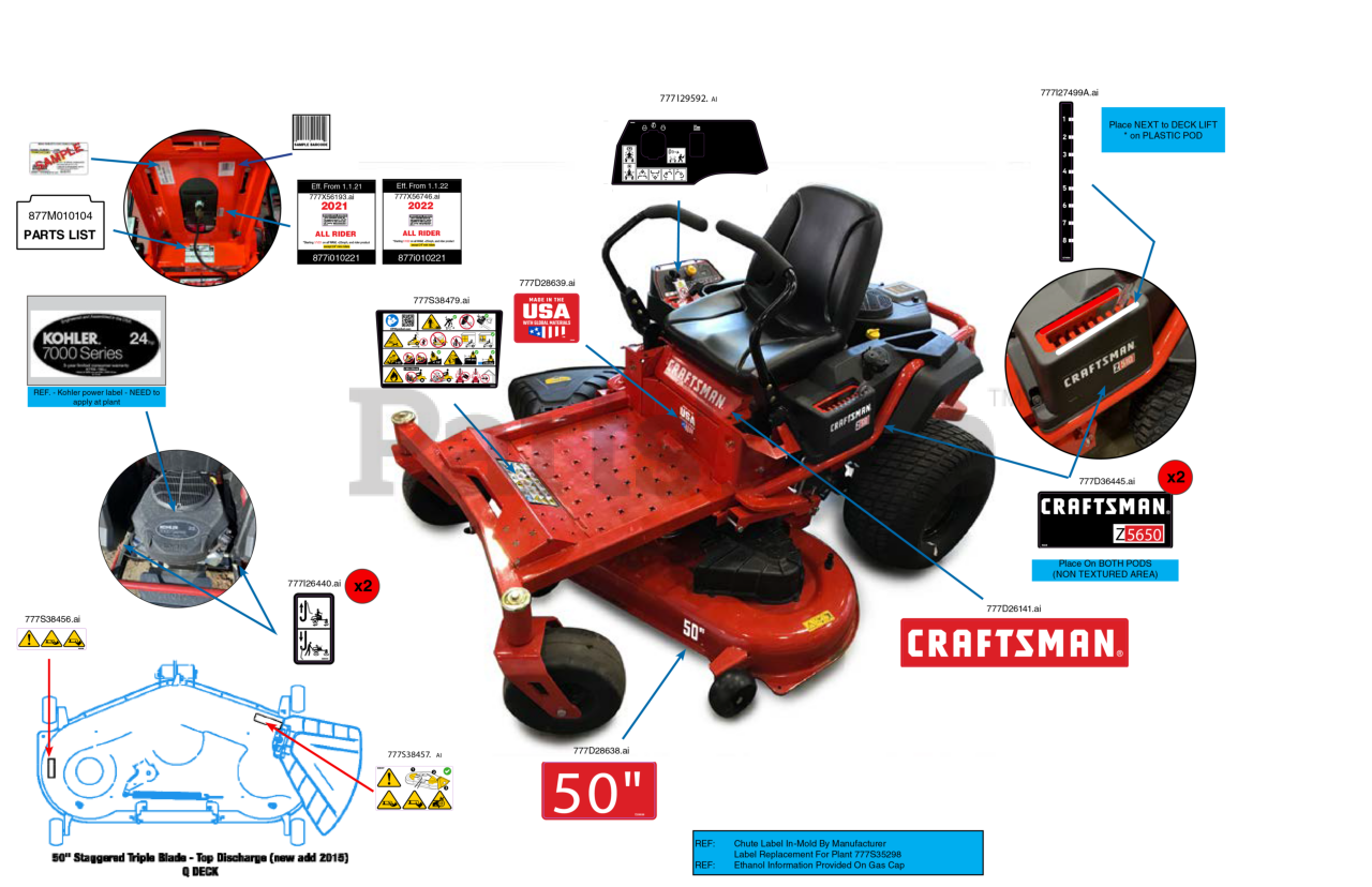 Craftsman Z 5650 (CMXGNAM211706) (17ARFACQ091) Craftsman 50" Zero