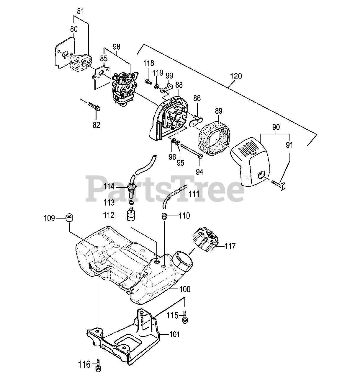 Tanaka TPH260PF Tanaka Pole Hedge Trimmer Fuel System Parts Lookup