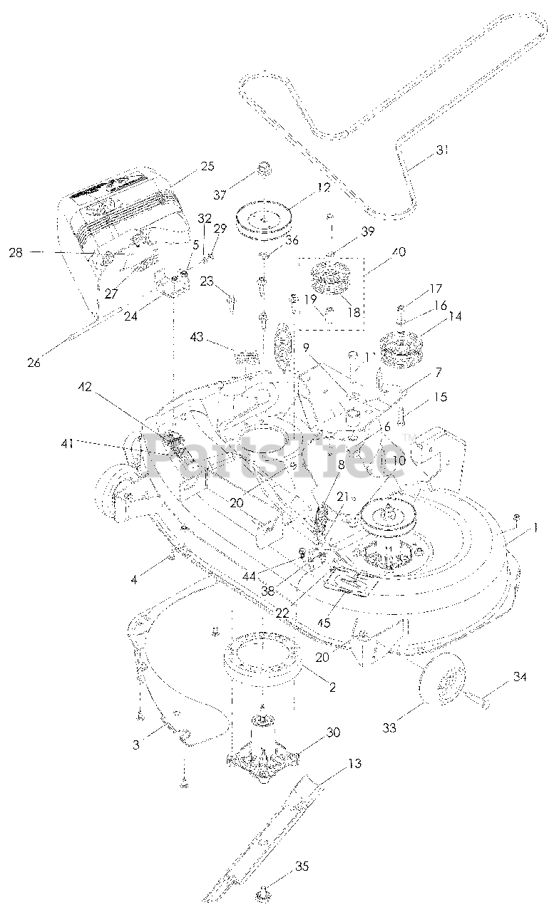 Husqvarna RZ 4619 965921501 Husqvarna 46 Zero Turn Mower 2009 01 42 Deck Parts Lookup with Diagrams PartsTree