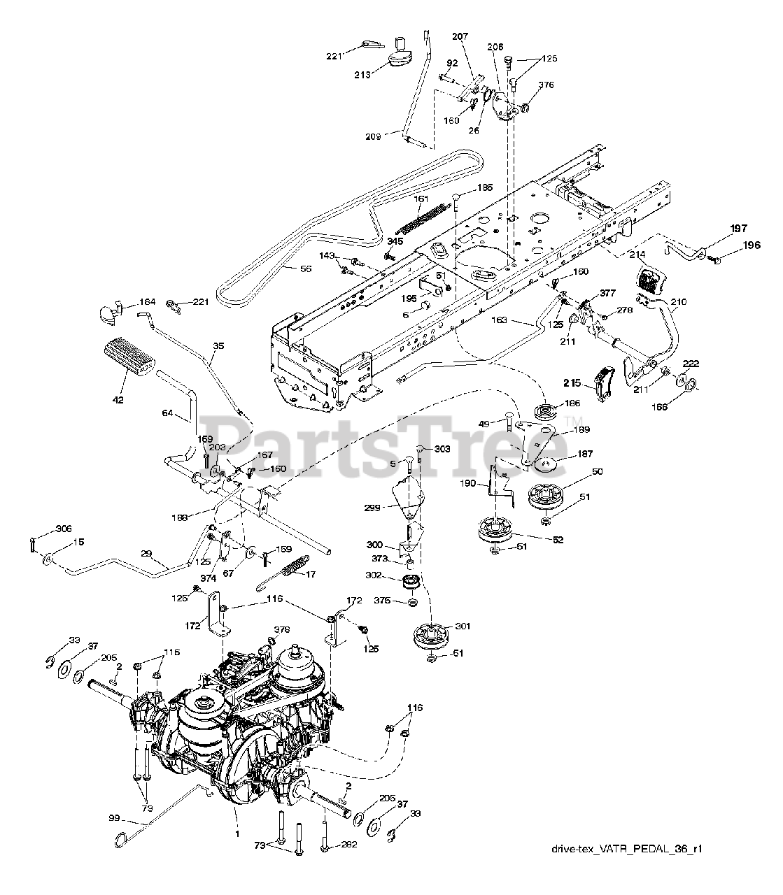 Poulan PP 24KA54 (96042019300) Poulan Lawn Tractor (201605) DRIVE