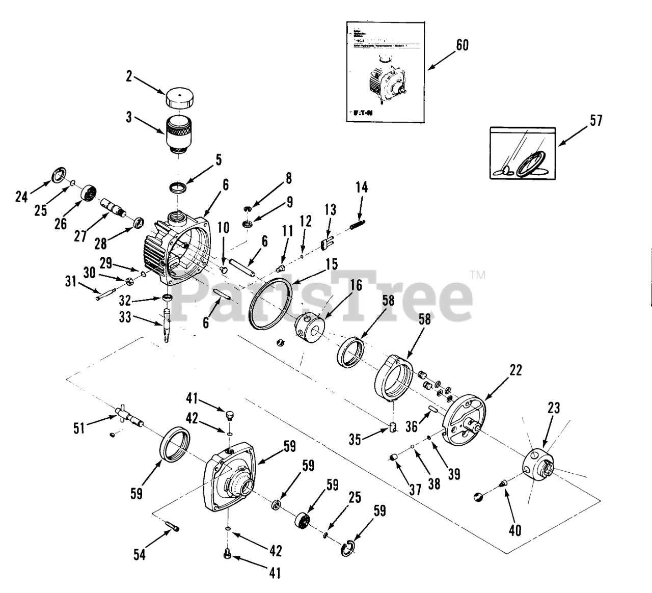 Toro Z1-20KE01 (720-Z) - Toro Zero-Turn Mower, Drive Unit Only (1987)  HYDROSTATIC TRANSMISSION Parts Lookup with Diagrams