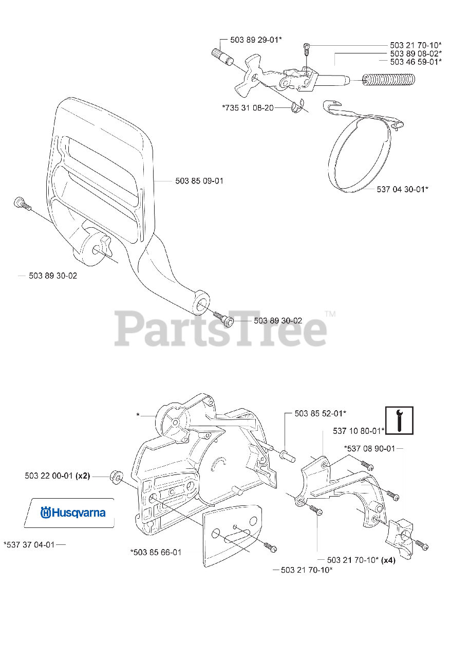 Husqvarna 350 Husqvarna Chainsaw (200701) Chain Brake and Standard