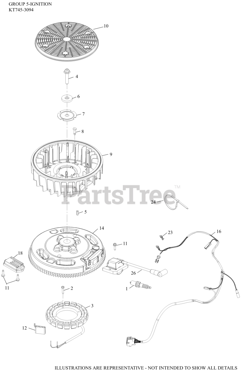 Kohler KT7453094 Kohler 7000 Series Engine, Made for Toro, 26hp, 19