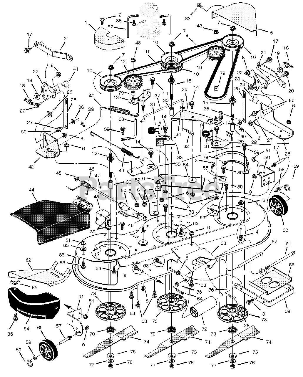 Murray 465305x92A Murray 46" Lawn Tractor (2002) Mower Housing Parts
