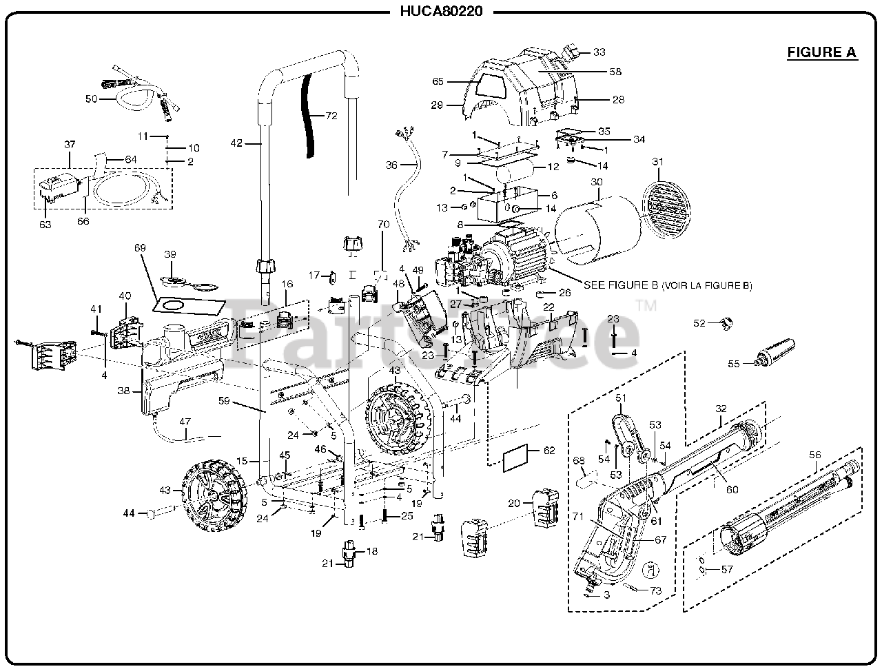 Husky HUCA 80220 Husky Pressure Washer Figure A Parts Lookup with