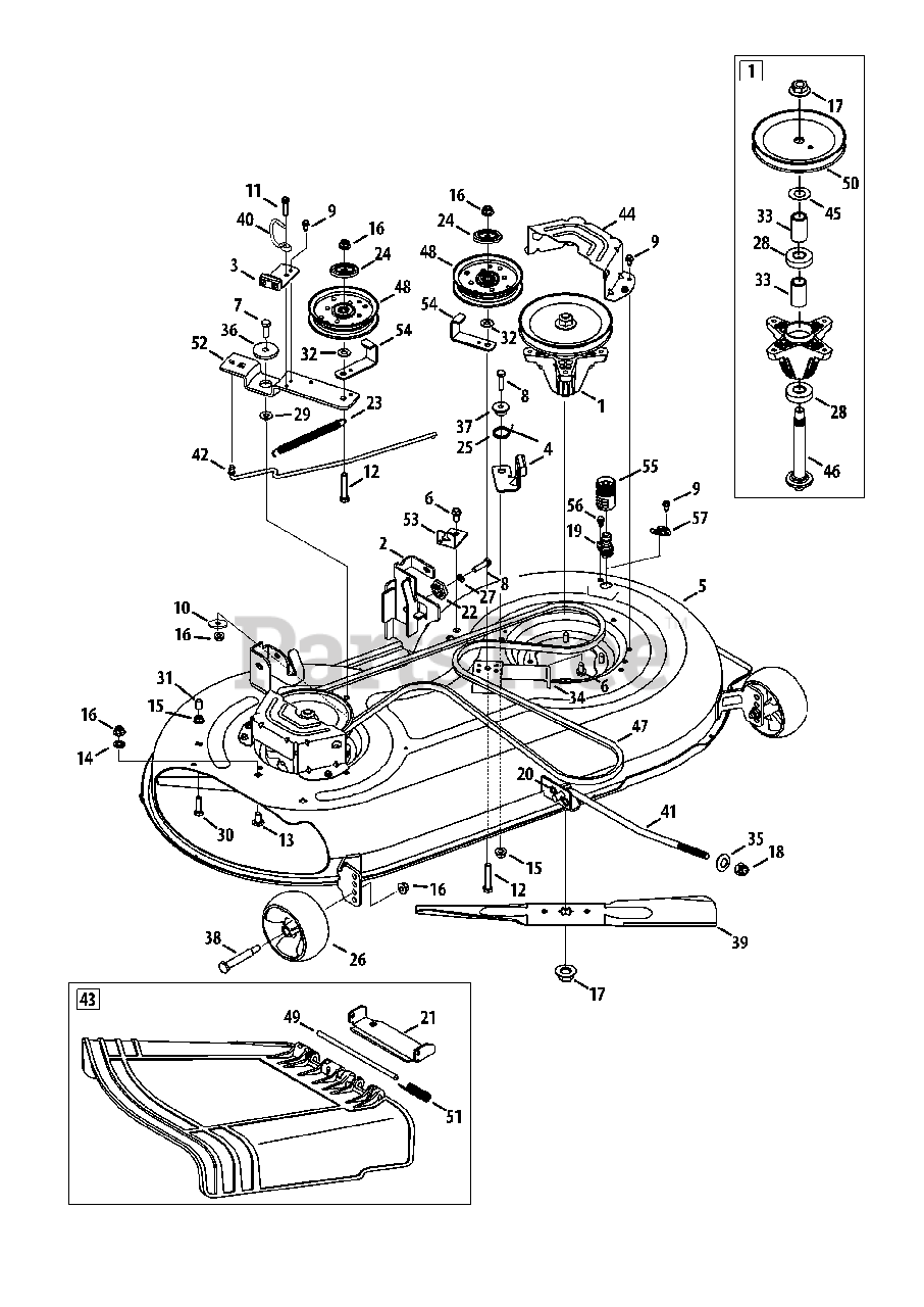 Craftsman 247.203730 13AD78XS099 Craftsman T1400 Lawn Tractor 2014 Mower Deck Parts Lookup with Diagrams PartsTree