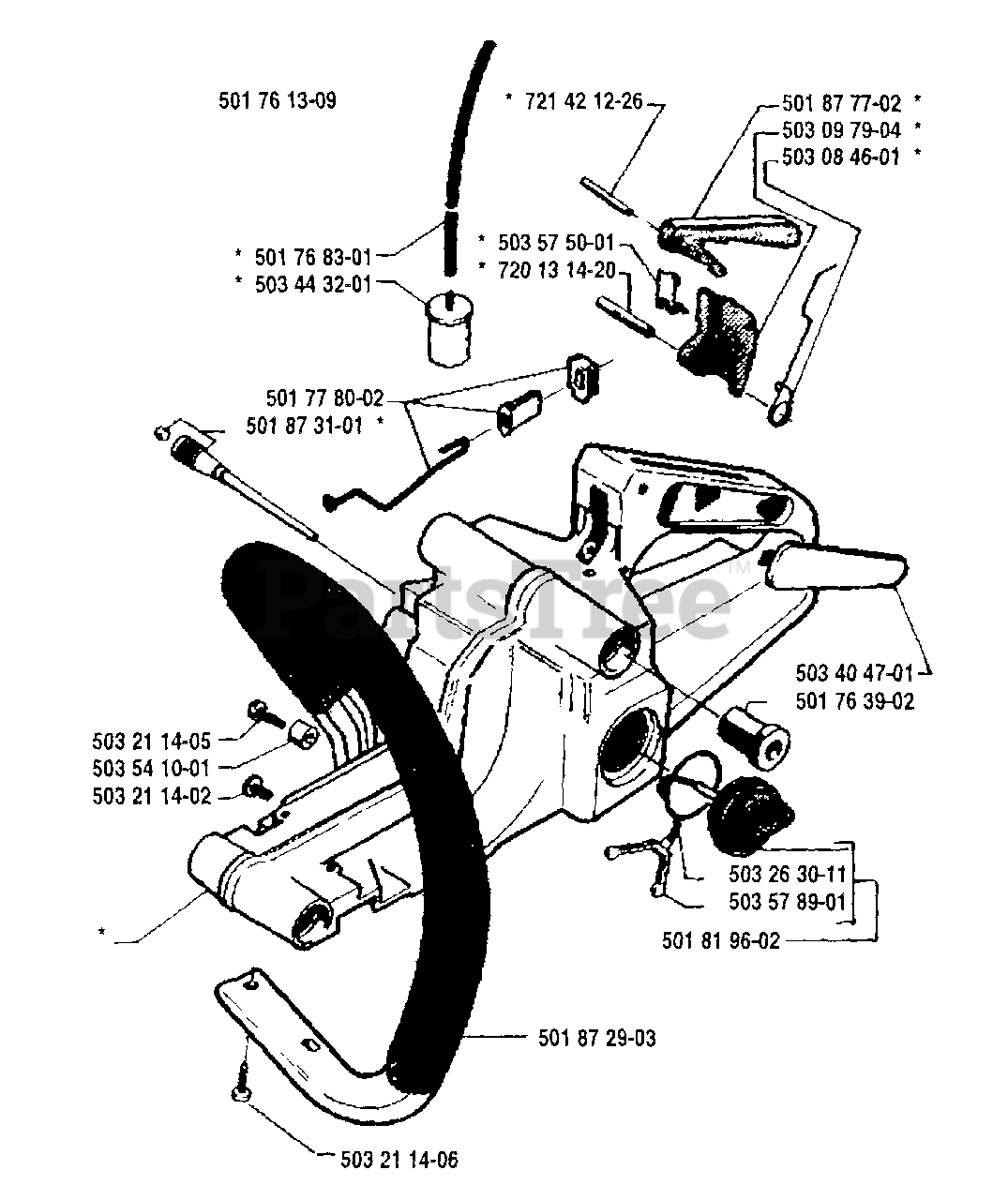 Husqvarna 51 Husqvarna Chainsaw 1990 01 Tank Assembly Parts Lookup