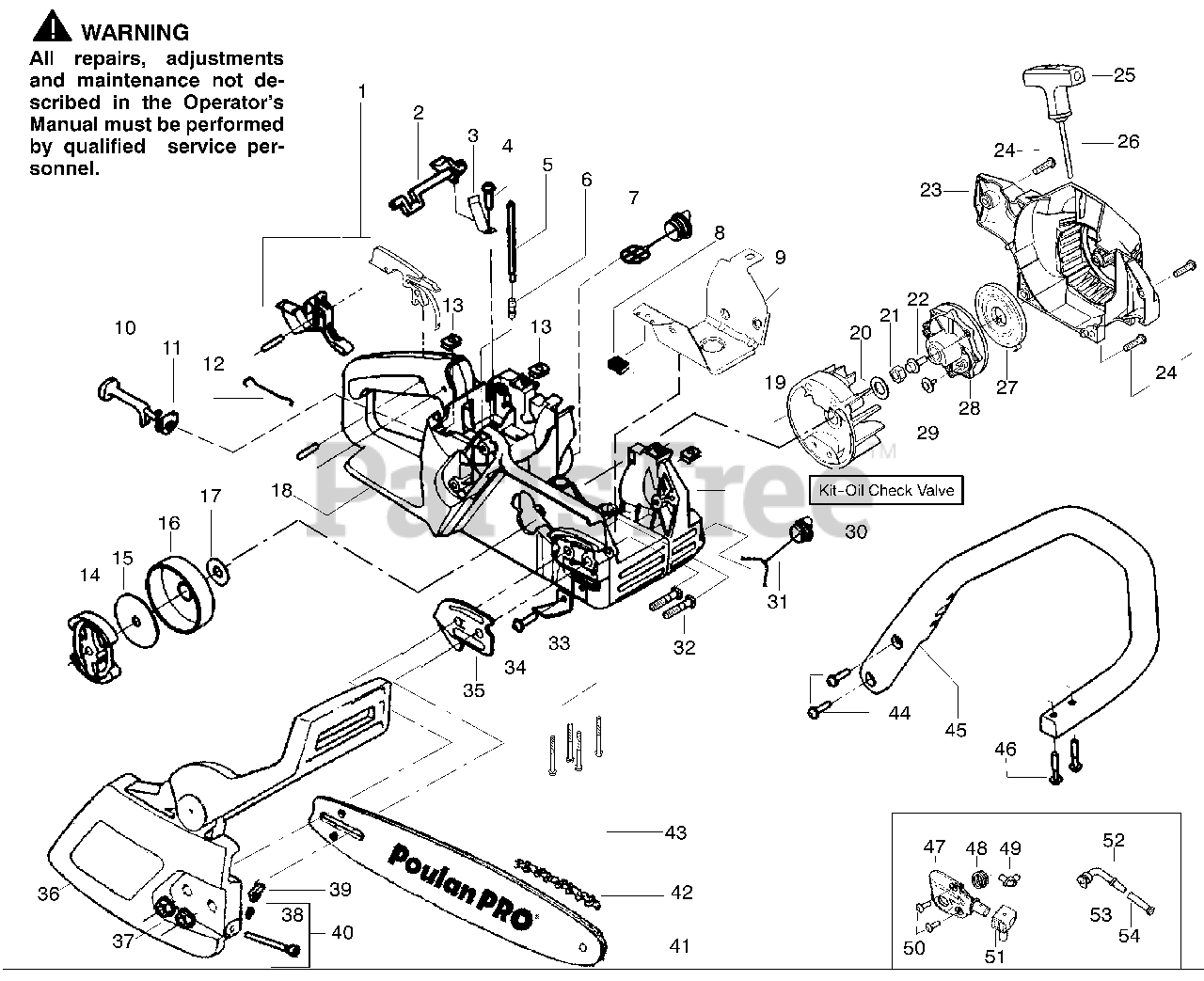 Poulan Pro PPB 1838 LE Poulan Pro Chainsaw Chassis & Handle Assembly