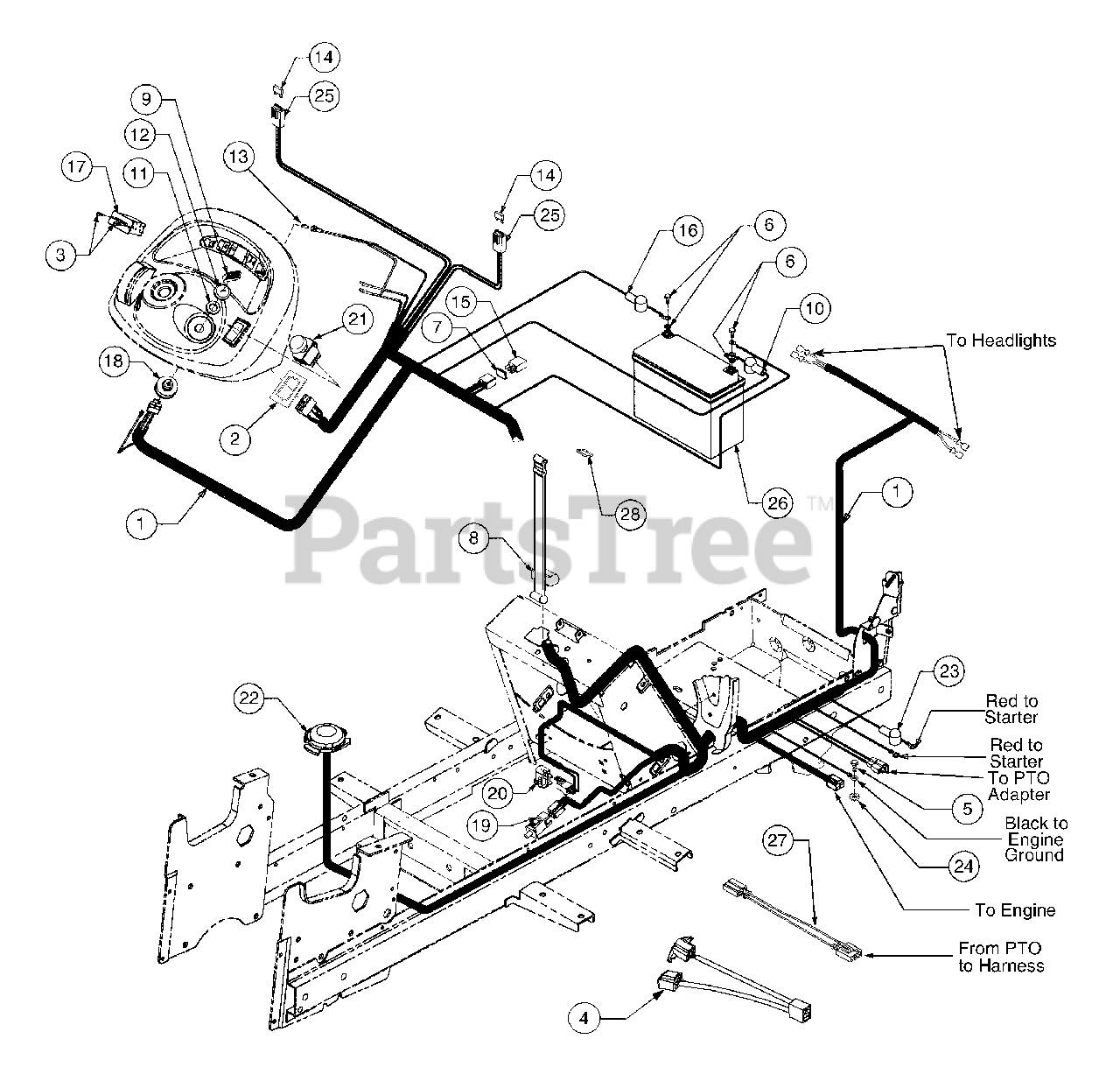 Cub Cadet 2166 13a 214g100 Cub Cadet Garden Tractor Battery Electrical Components And Switches Parts Lookup With Diagrams Partstree