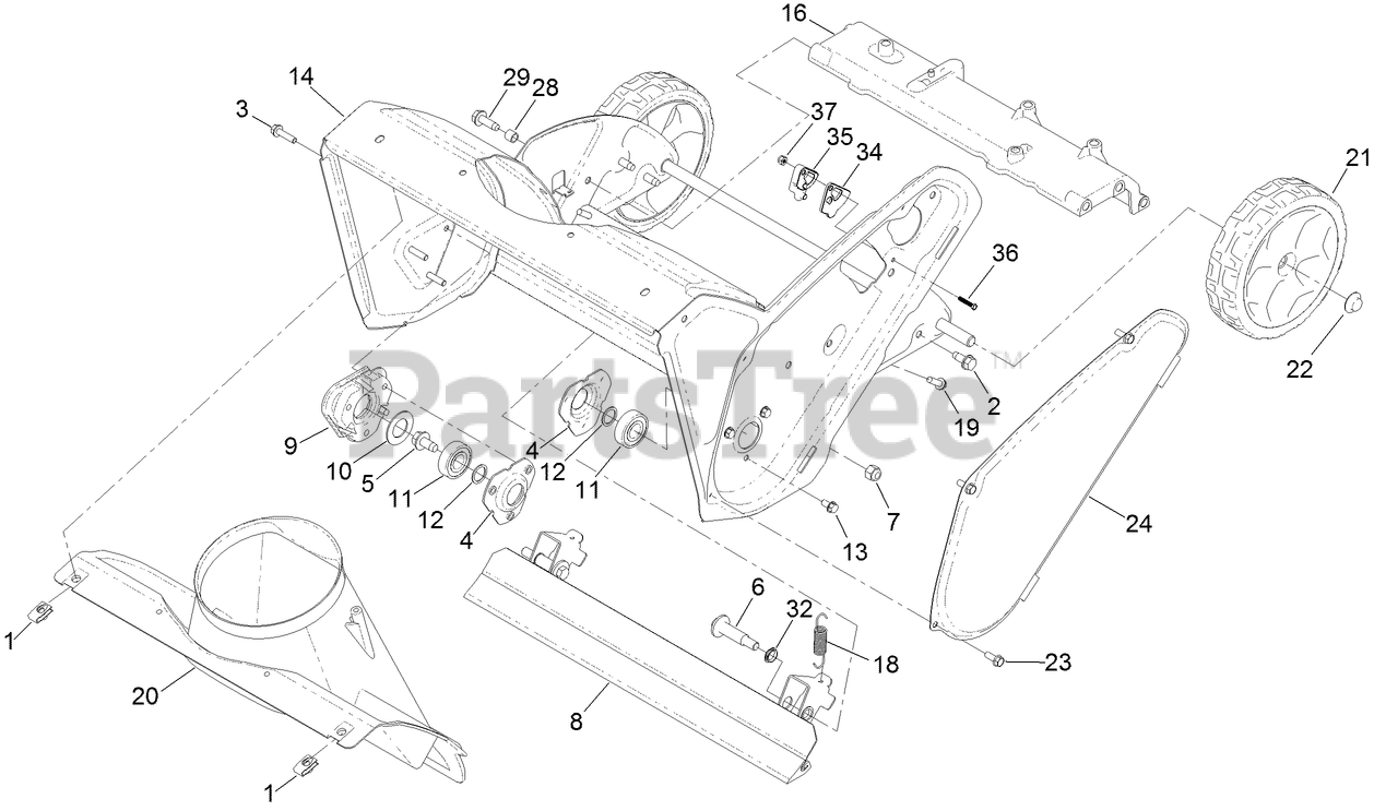 Toro 38754 (721 RC) Toro 21" Power Clear Commercial Snow Thrower (SN