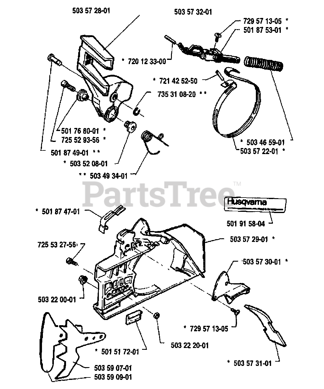 Husqvarna 268 Husqvarna Chainsaw 1991 02 Chain Brake Assembly Parts