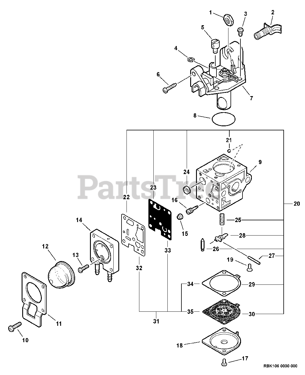 Echo PB-250LN - Echo Handheld Blower Parts (SN: P34712001001 .