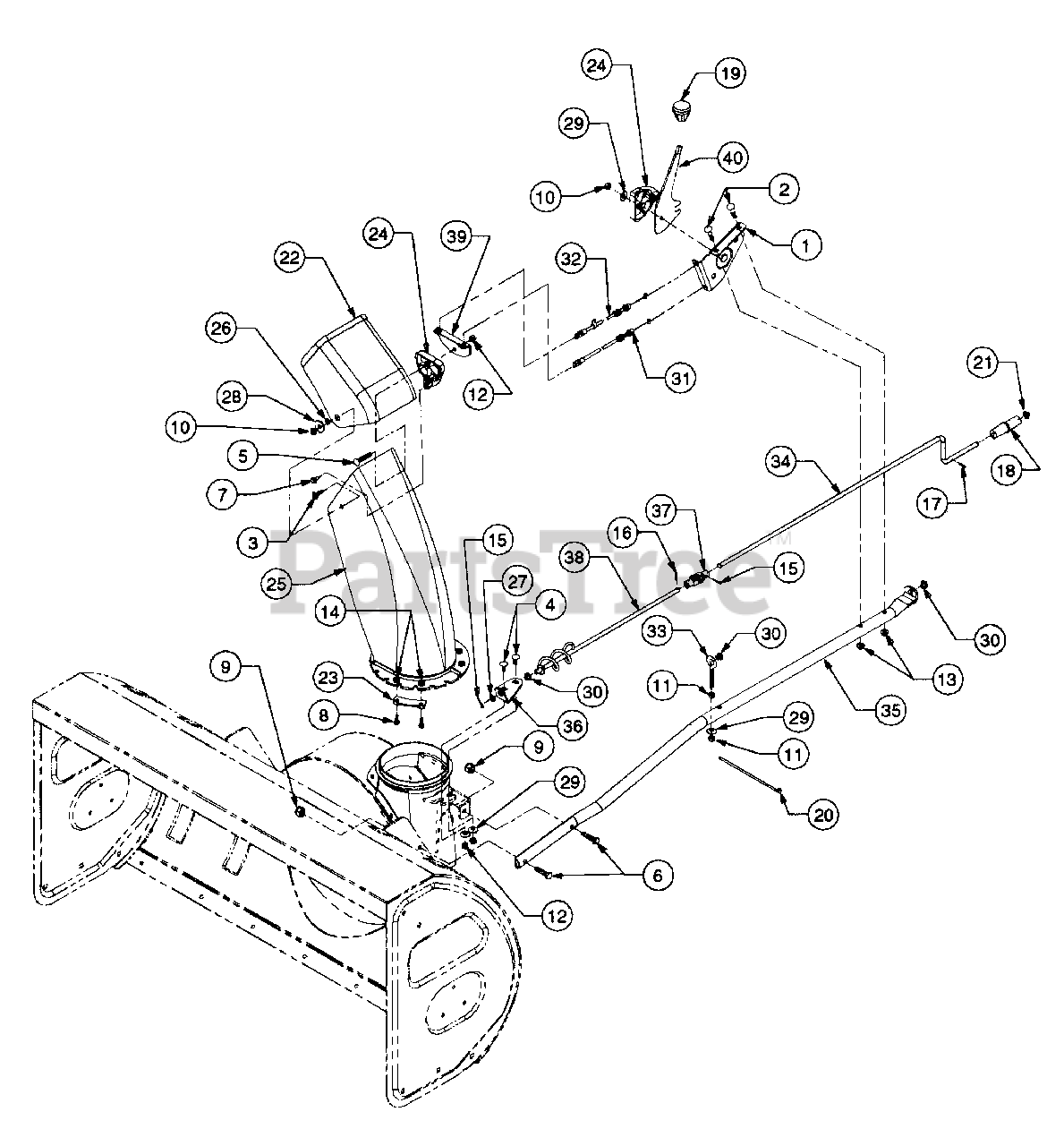 Cub Cadet 551 (190551100) Cub Cadet 45" Snow Thrower Discharge