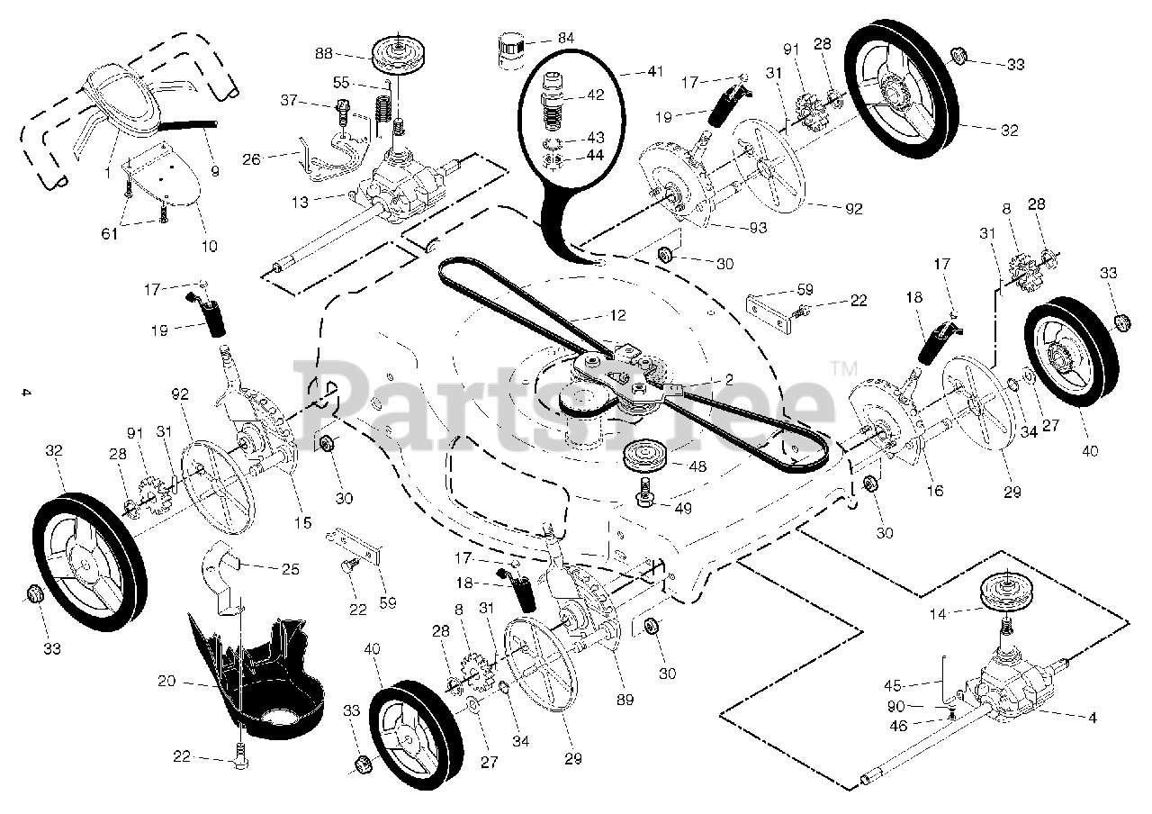 Husqvarna HU 800 AWD H 961450021 01 Husqvarna Walk Behind Mower 2015 01 DRIVE Parts Lookup with Diagrams PartsTree