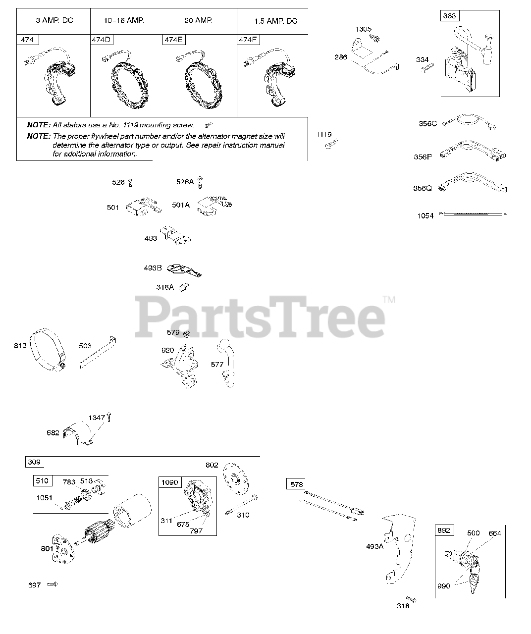 Briggs & Stratton 13L3320119F8 Briggs & Stratton Horizontal Engine