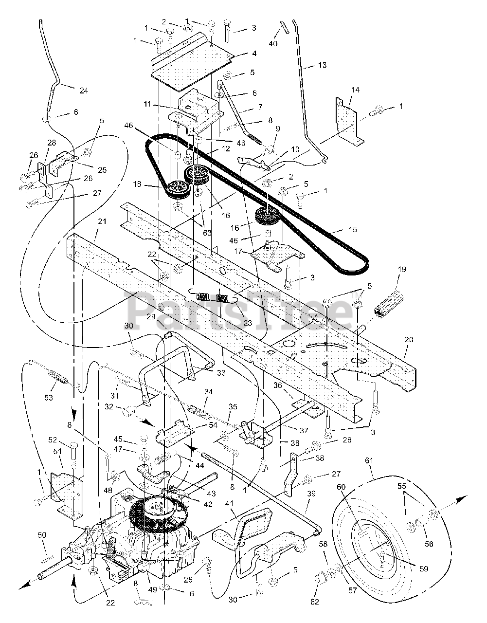 Yard King 38560x81A Yard King 38" Lawn Tractor (2000) Motion Drive