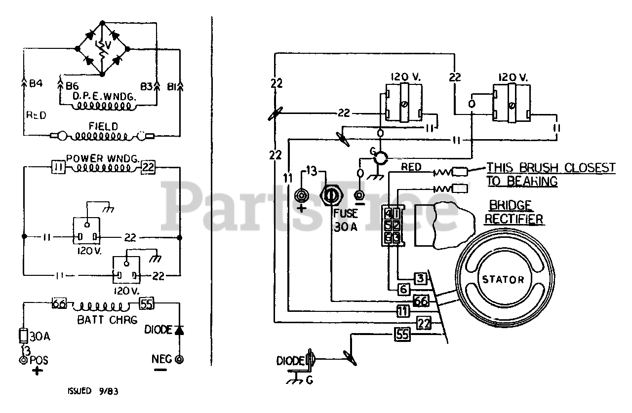 Craftsman 580 328171 8760 1 Craftsman 1 350 Watt Portable Generator Electrical Schematic Wiring Diagram Parts Lookup With Diagrams Partstree