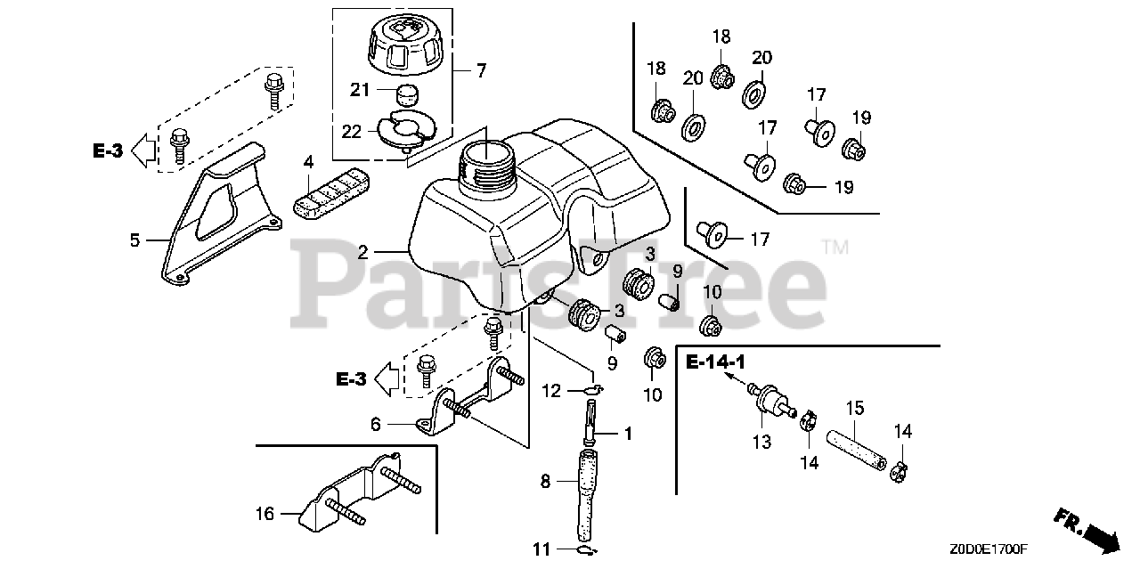 Honda GX100 KRB1 (GCANM) Honda Engine, Made in Japan (SN GCANM1100001 GCANM1299999) FUEL