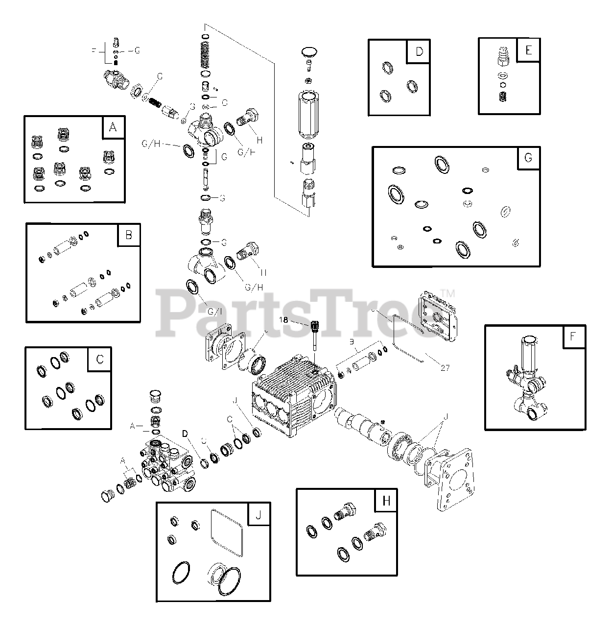 TroyBilt 0202100 TroyBilt 3,700 PSI Pressure Washer Pump Parts