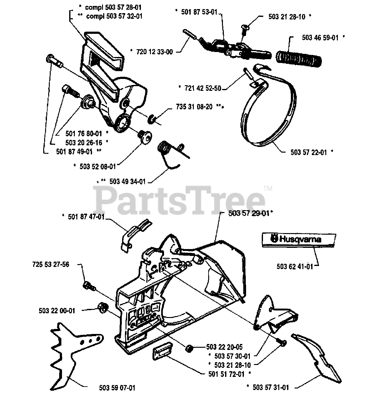 Husqvarna 61 Husqvarna Chainsaw 1993 09 Chain Brake Assembly Parts