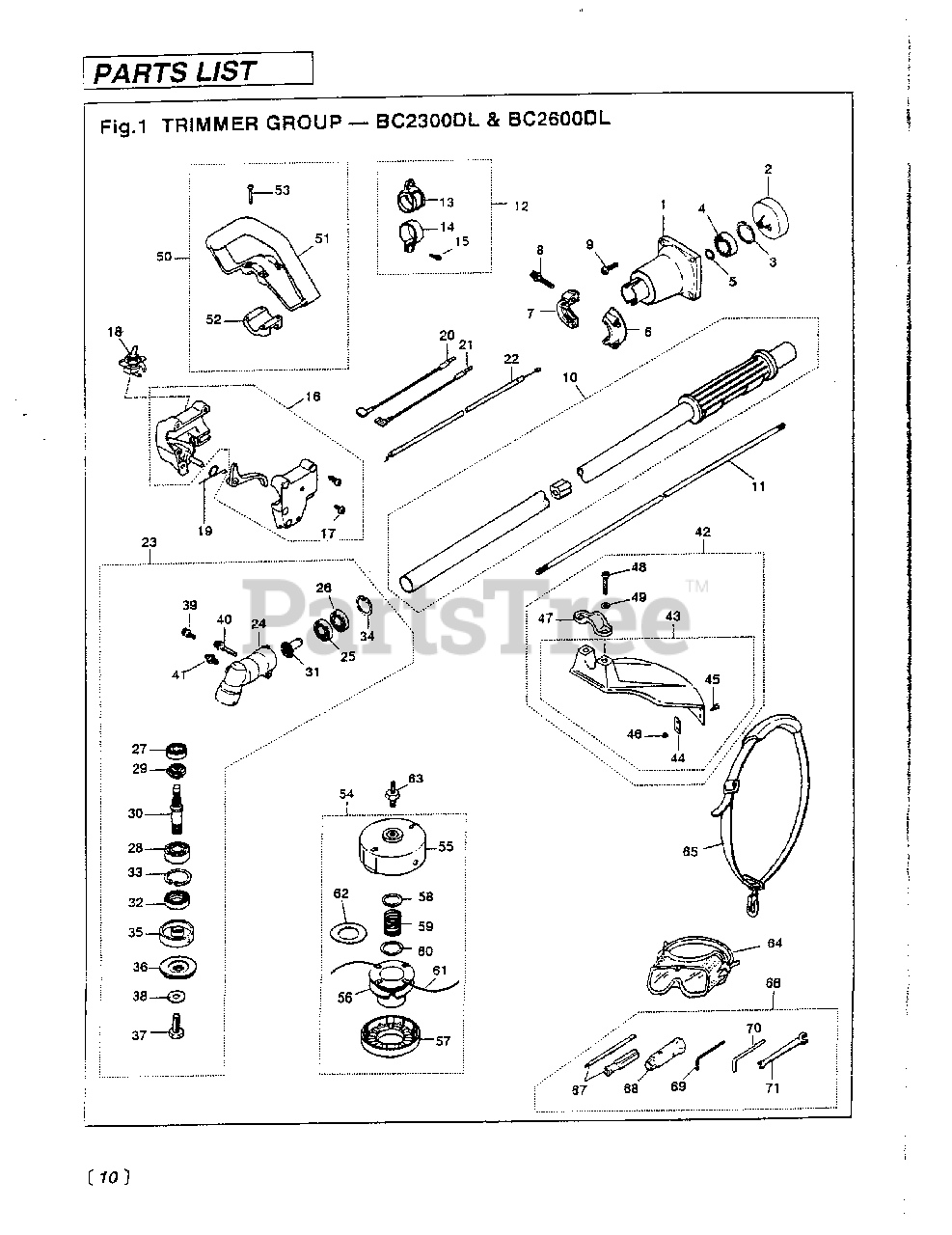 RedMax BC 2600 DL - RedMax Brushcutter (1995-01) 010 - TRIMMER GROUP
