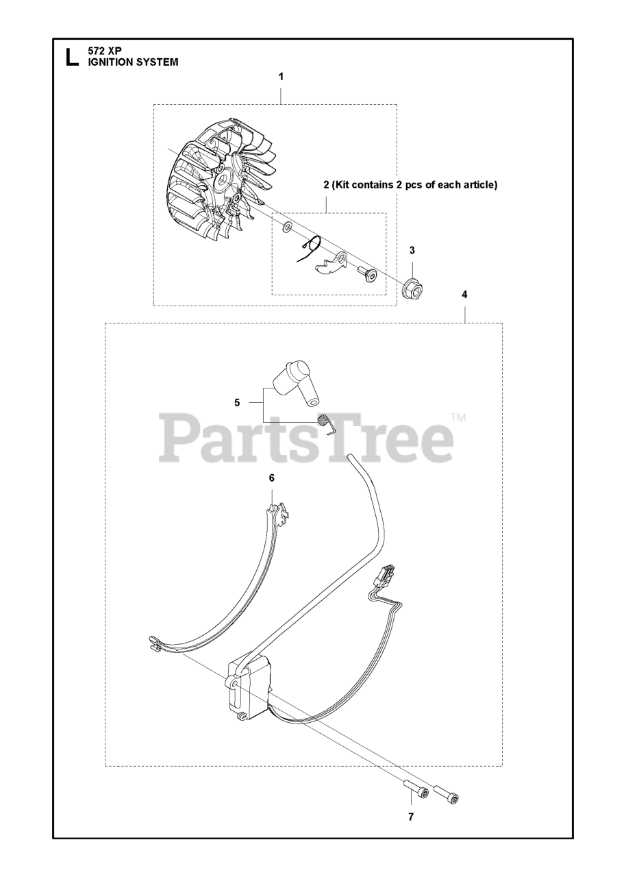 Husqvarna 572 XP/XPG Husqvarna Chainsaw IGNITION SYSTEM Parts Lookup