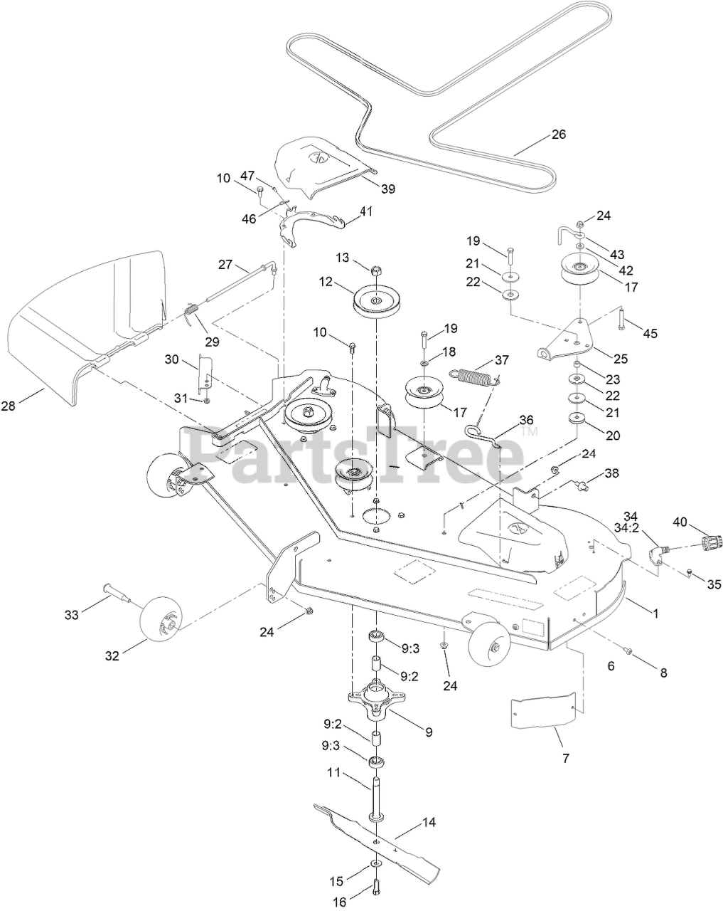 Toro 75754 MX 5475 Toro 54 TimeCutter Zero Turn Mower SN 409477924 410999999 54 inch Deck Assemlby Parts Lookup with Diagrams PartsTree