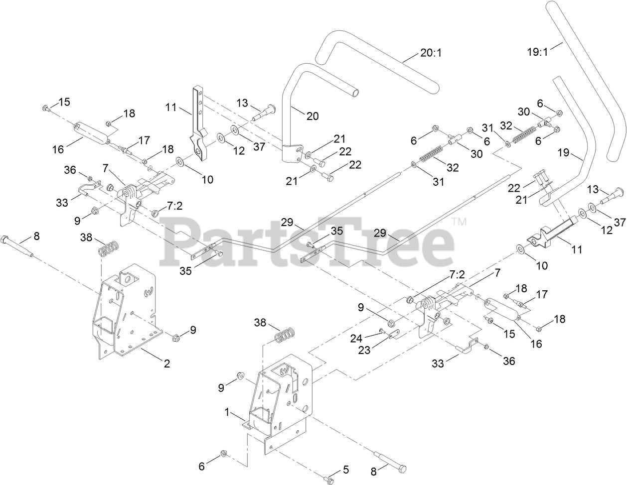 Toro 75313 Toro 60" Titan MyRide ZeroTurn Mower (SN 400000000 407999999) Motion Control