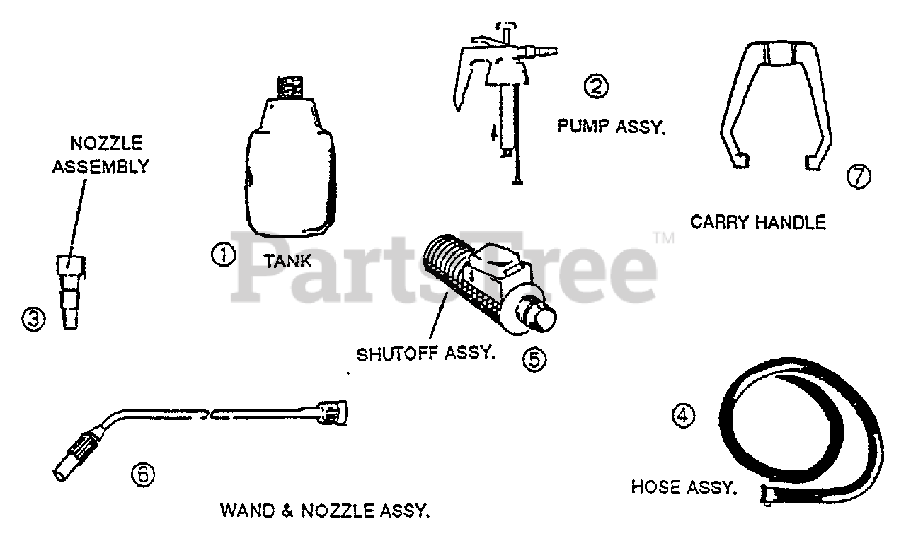 Echo MS1 Echo Manual Sprayer Unit Complete Parts Lookup with