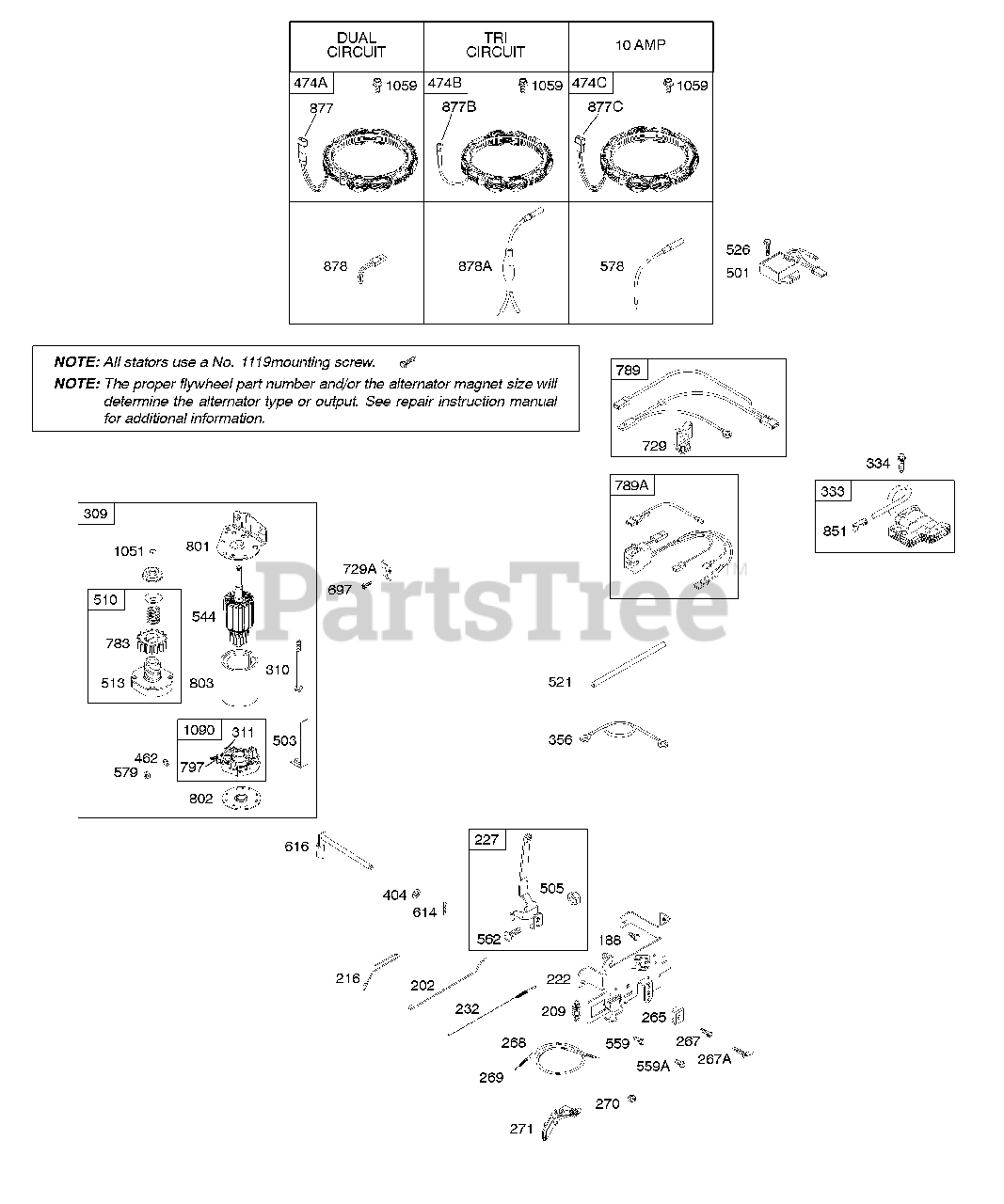 Briggs & Stratton 286H770165E1 Briggs & Stratton Vertical Engine Alternator, Controls