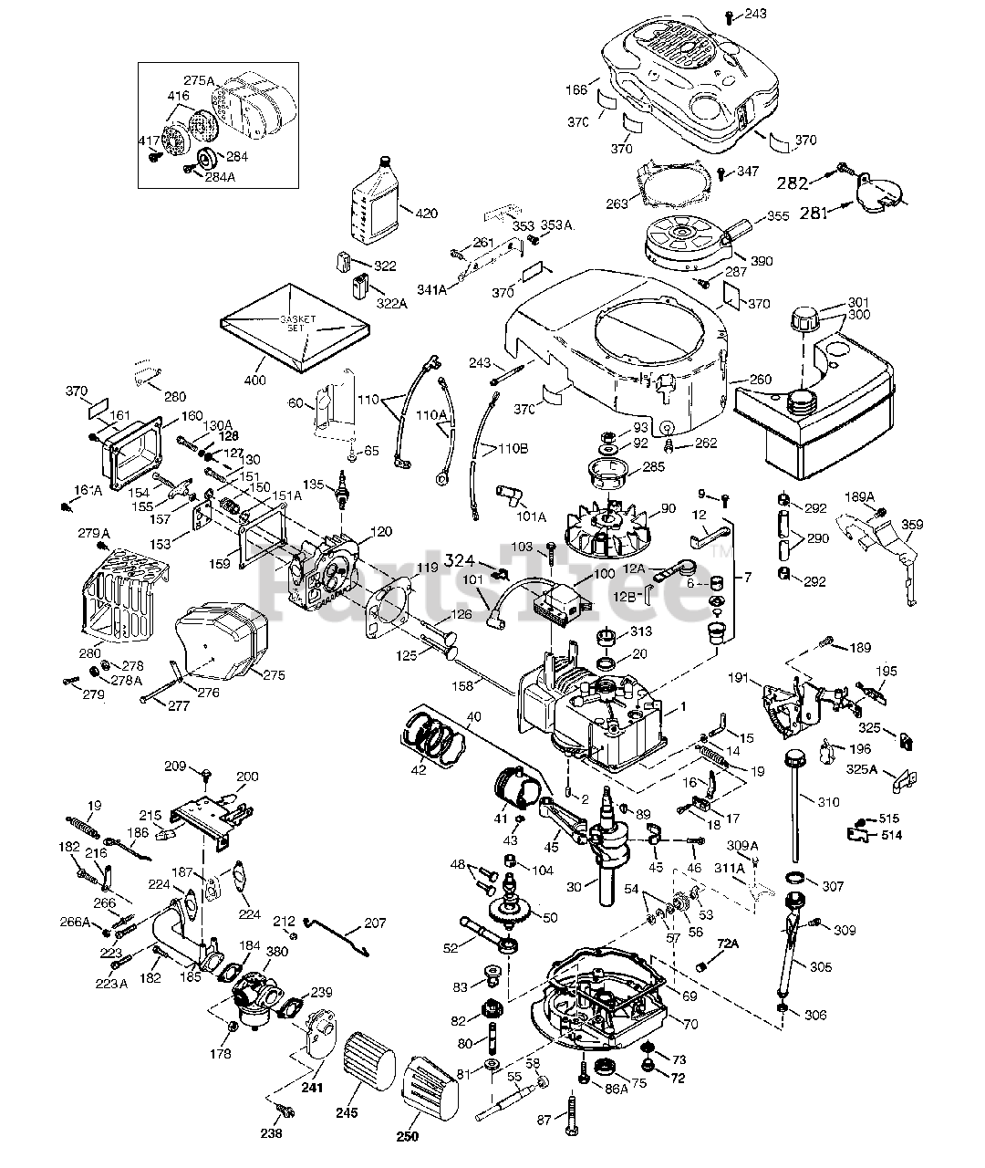 Tecumseh Ovrm105 21032f Tecumseh Engine Engine Parts List 1 Parts