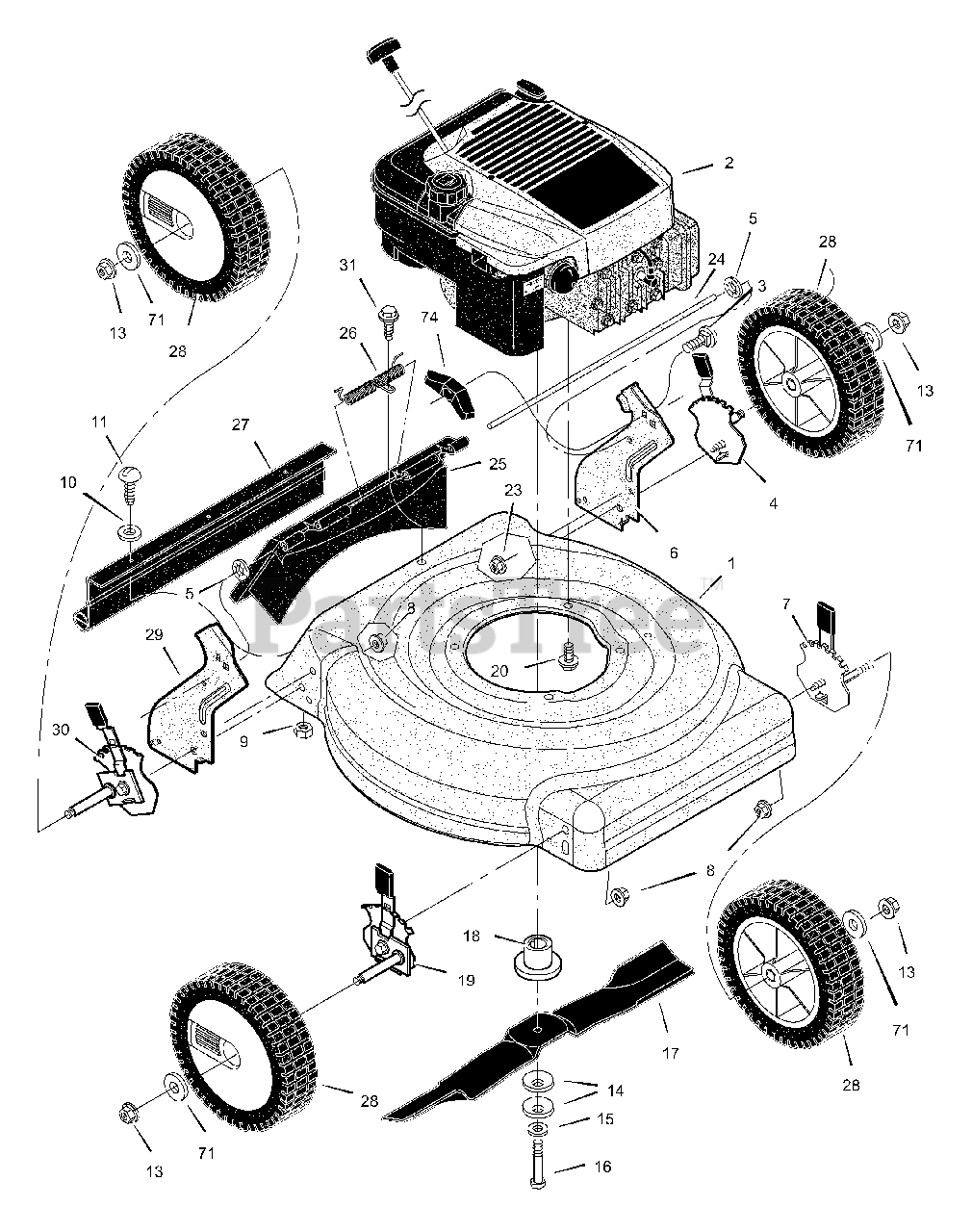 Murray 204210x8A - Murray 20" Walk-Behind Mower (2003) Mower Housing ...