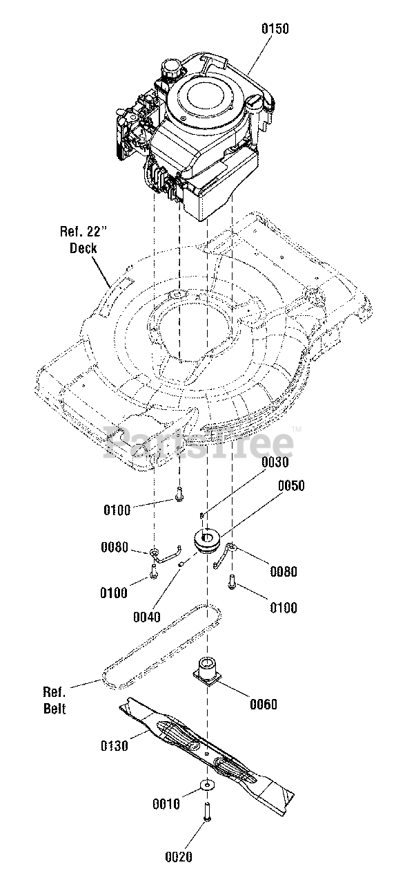 John Deere JS 46 (7800792) John Deere 22" WalkBehind Mower (2011) Engine Group (7501603