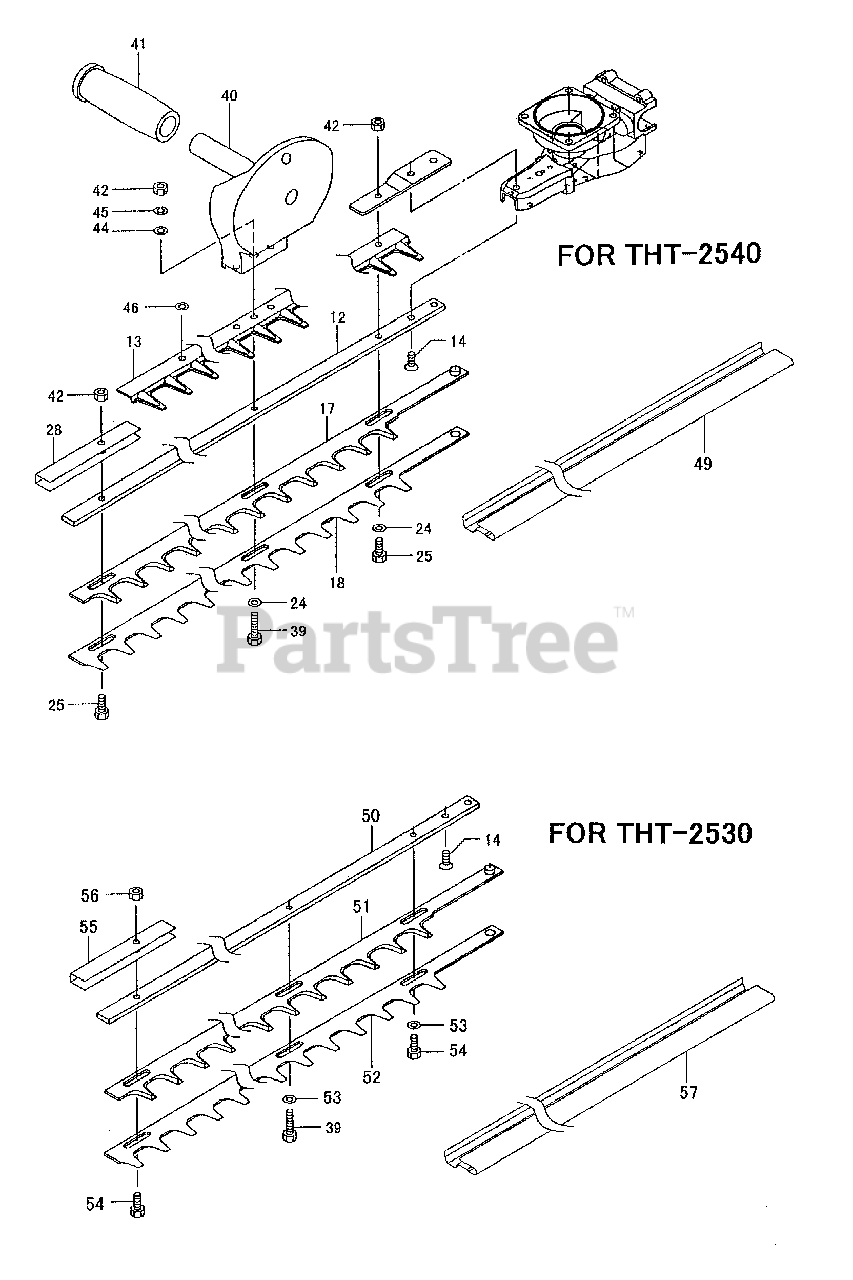 Tanaka THT2530 Tanaka 30" Hedge Trimmer Handle, Cutter Blades Parts