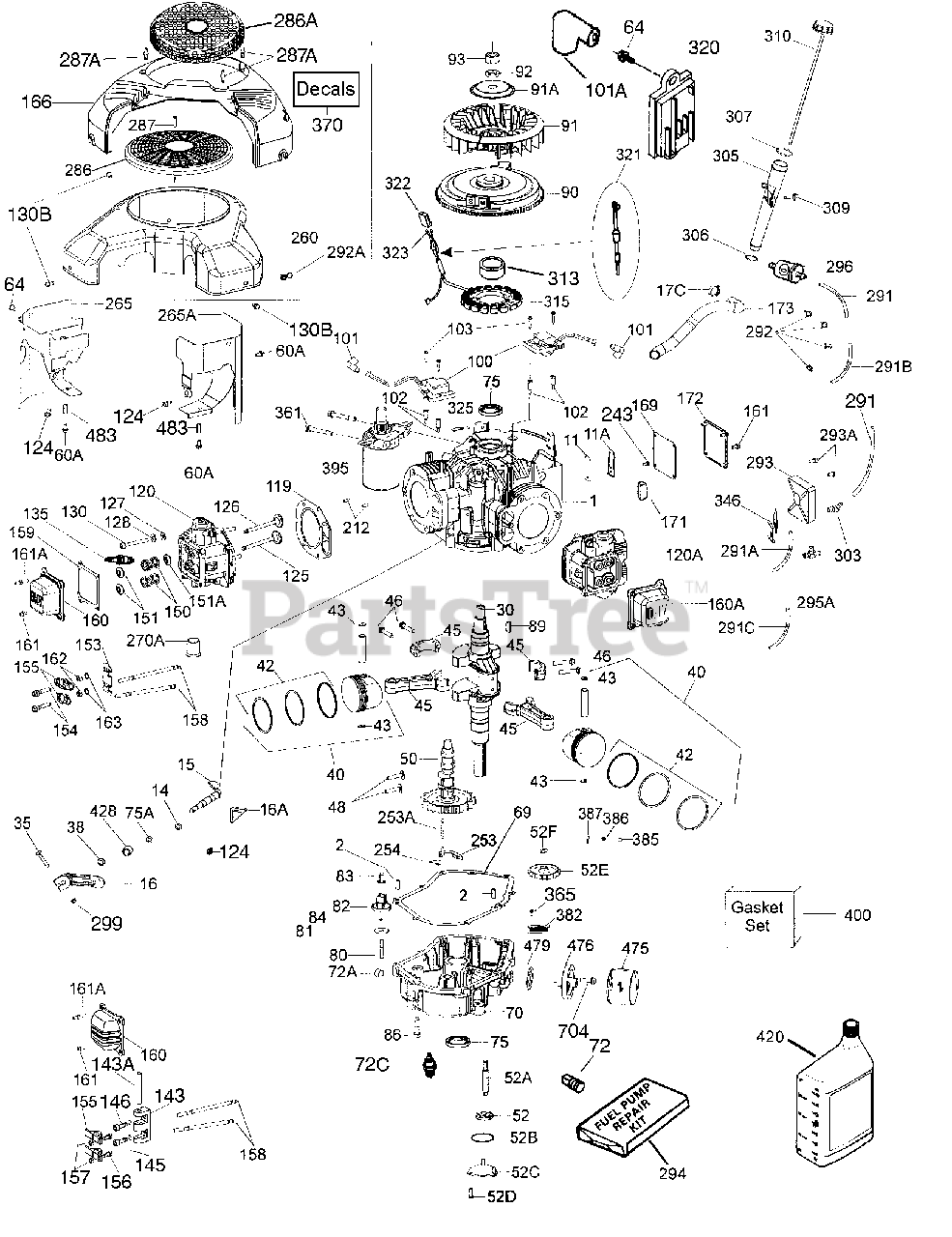 Tecumseh Tvt691 600809b Tecumseh Engine Engine Parts List 1 Parts