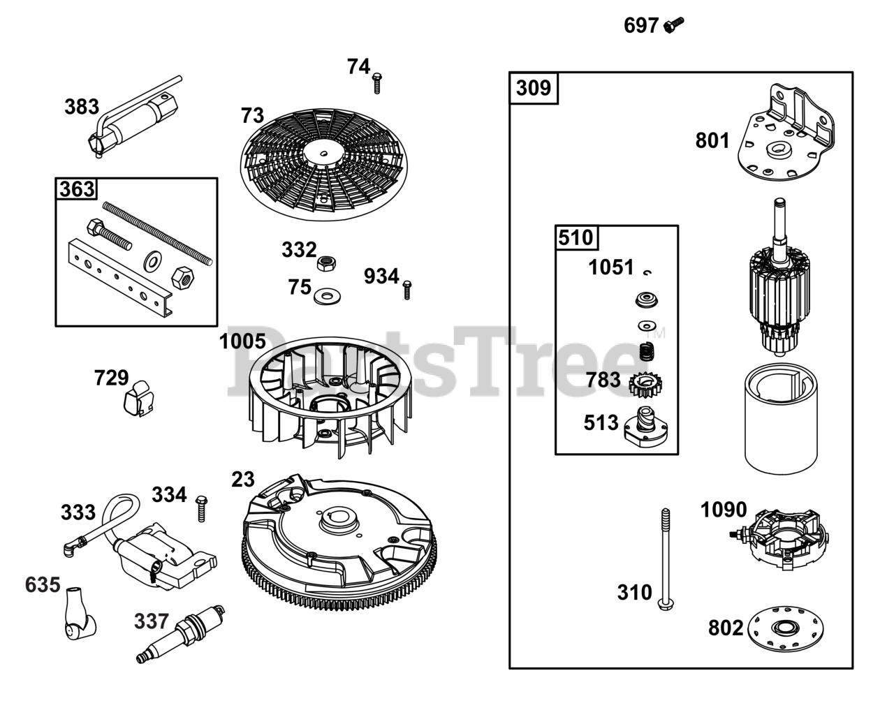 Briggs & Stratton 40N8770037B5 Briggs & Stratton Vertical Engine