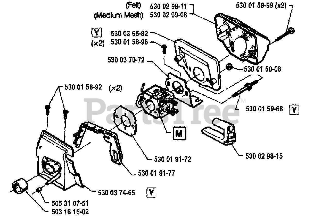 Husqvarna 41 Husqvarna Chainsaw (199405) Air Filter/Carburetor Parts