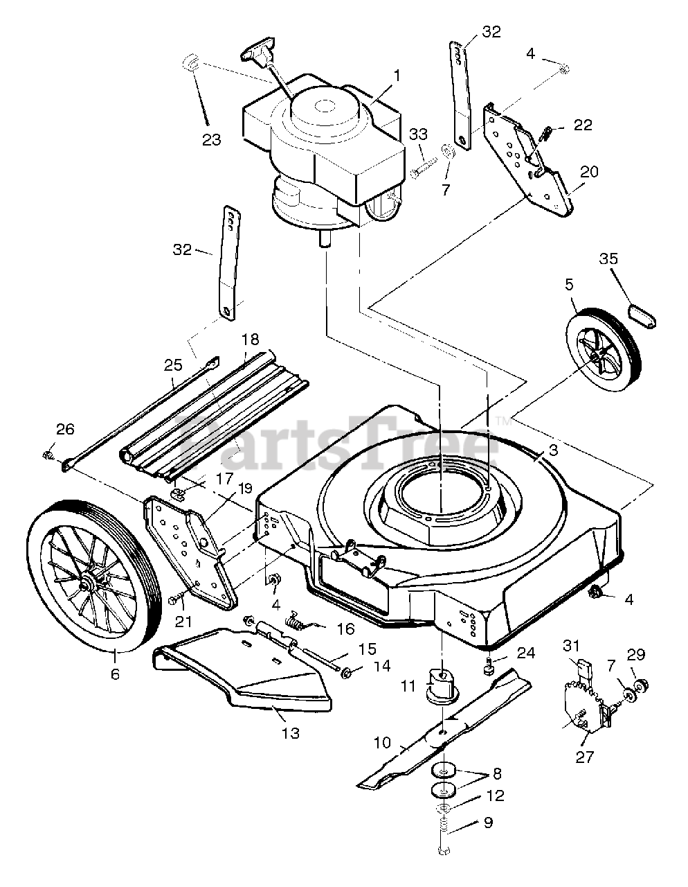 Murray 22547C - Murray 22" Walk-Behind Mower (1996) Mower Housing ...