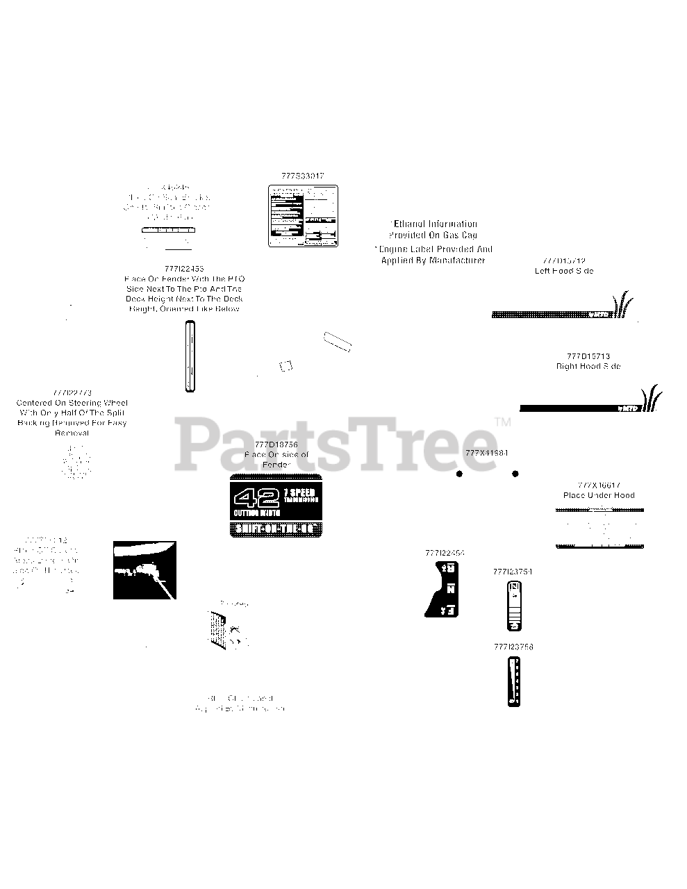 Yard Machines 13an775s000 Yard Machines Lawn Tractor 2013 Label Map